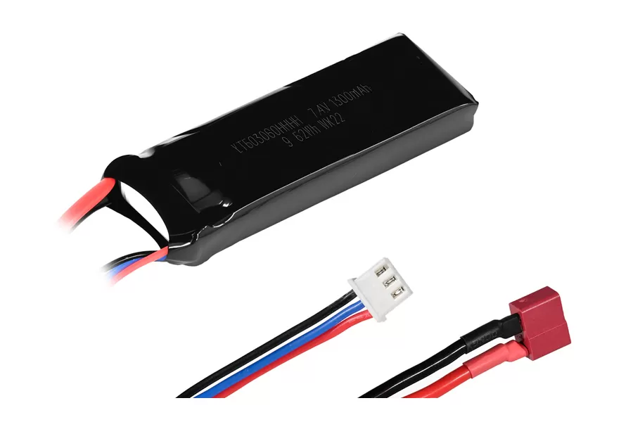 7.4V 1300mAH 2S Lipo battery For VRX 1/16 and 1/18 Scale Brushless RC Model Car VRX #H0060